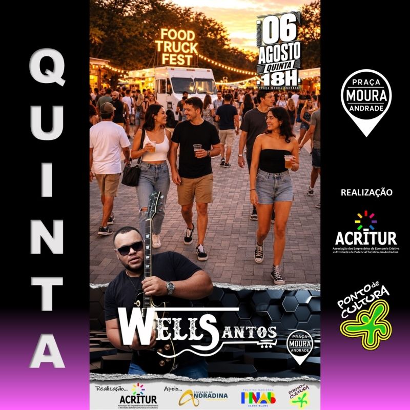 Praça Moura Andrade promove semanais eventos musicais e gastronômicos em Andradina