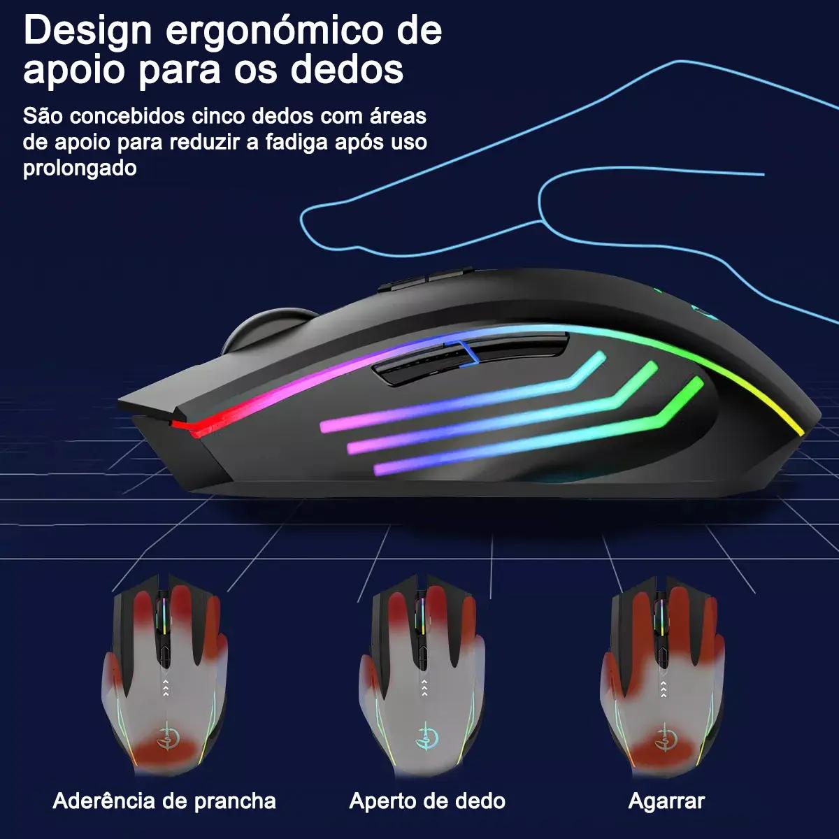 Imagem de Transforme Seu Jogo com o Mouse Sem Fio Recarregável Gamer Ergonômico! - Detalhe 3 Transforme Seu Jogo com o Mouse Sem Fio Recarregável Gamer Ergonômico! - Detalhe 3
