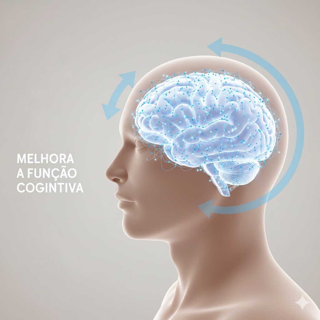 Imagem de Vista lateral de uma cabeça humana com um cérebro em destaque luminoso, rodeado por setas, simbolizando a hidratação e a melhoria da função cognitiva, foco e energia mental. Vista lateral de uma cabeça humana com um cérebro em destaque luminoso, rodeado por setas, simbolizando a hidratação e a melhoria da função cognitiva, foco e energia mental.