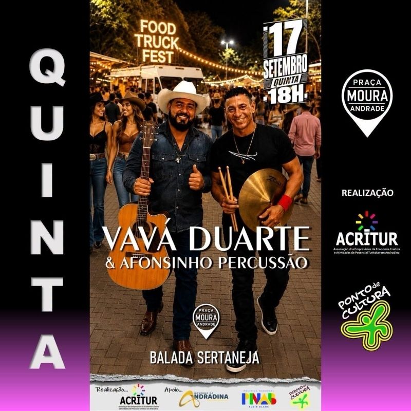 Praça Moura Andrade recebe Food Truck Fest com música ao vivo e gastronomia durante todas as quintas de setembro