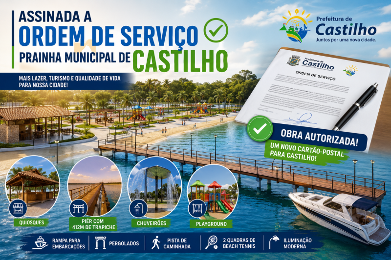 Governo de Castilho inicia obras da nova Prainha no bairro Iate Urubupungá