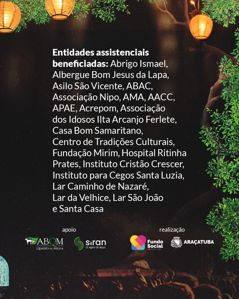 Barracas de comidas típicas na Festa das Ações em Araçatuba.
