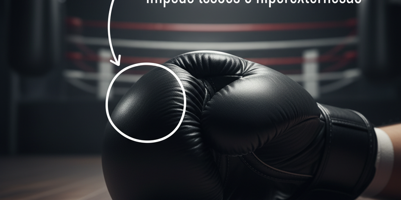 O polegar deve ser anexado! Esta característica previne que seu polegar se hiperextenda ou se dobre para trás durante um golpe mal encaixado.