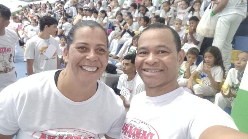 Mestre Demilson conduz roda de capoeira no Festival em Dracena.