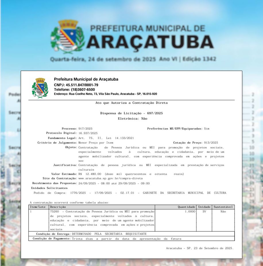 Araçatuba contrata mobilizadores para FomentAraçá