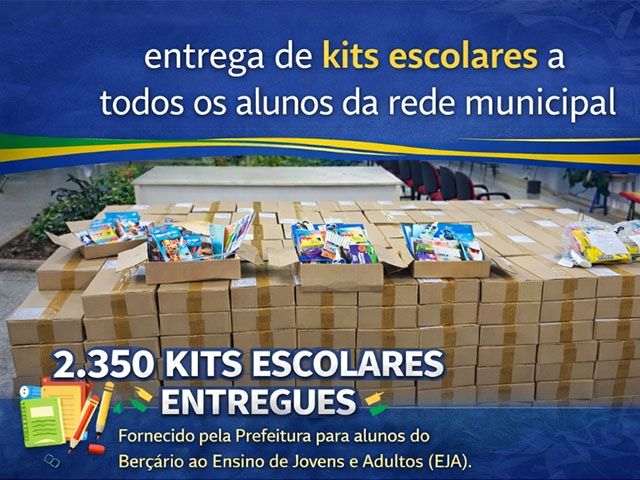Prefeitura de Castilho inicia distribuição de 2.350 kits escolares para alunos da rede municipal