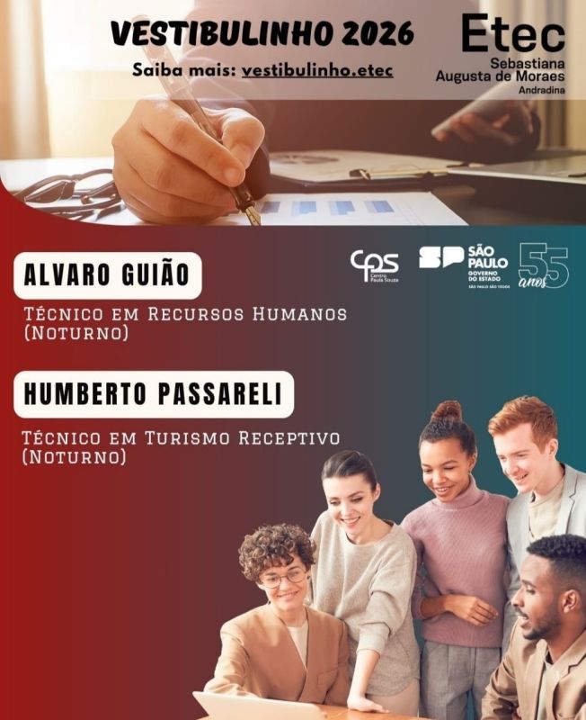Inscrições Abertas para Vestibulinho da ETEC Andradina