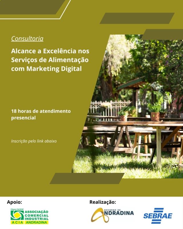 Programas de Consultoria em Marketing Digital oferecem vagas para empresas de alimentação em Andradina