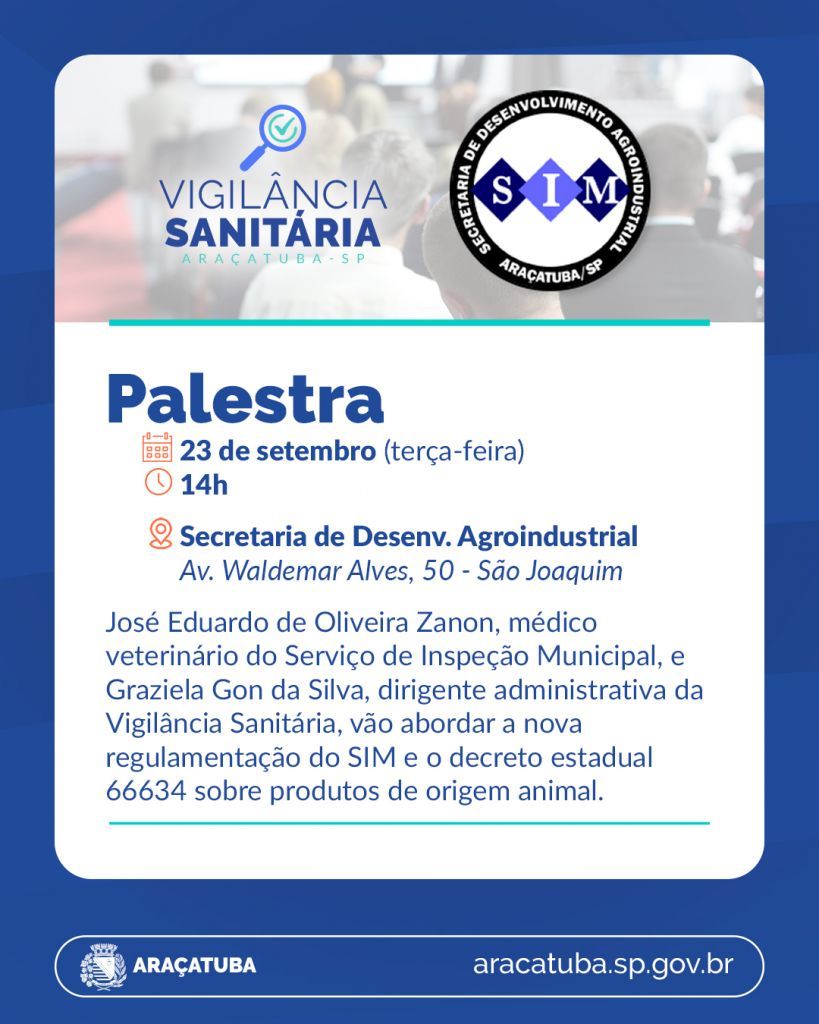 Palestra em Araçatuba orienta sobre manipulação de alimentos