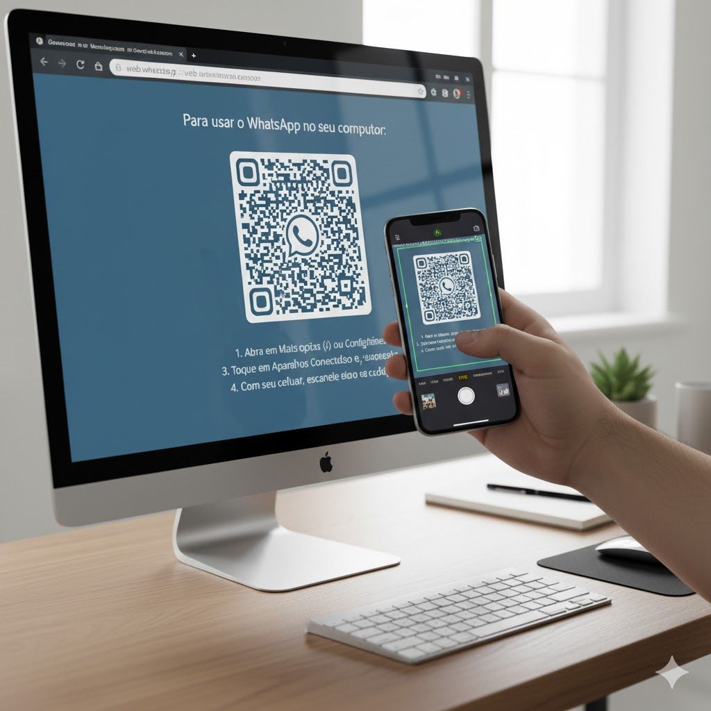 Imagem de Código QR para conectar WhatsApp Web | Abra seu WhatsApp no computador de forma rápida e segura. Código QR para conectar WhatsApp Web | Abra seu WhatsApp no computador de forma rápida e segura.