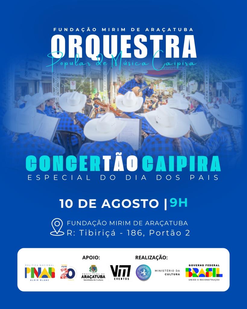 Orquestra Popular de Música Caipira em apresentação no Concertão Caipira.