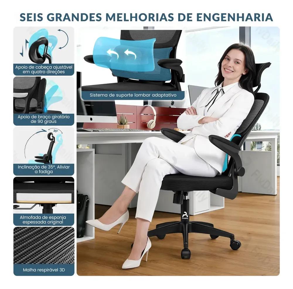 Imagem de Transforme Seu Trabalho com a Cadeira Ergonômica FivDaily C600: Conforto e Estilo! - Detalhe 1 Transforme Seu Trabalho com a Cadeira Ergonômica FivDaily C600: Conforto e Estilo! - Detalhe 1