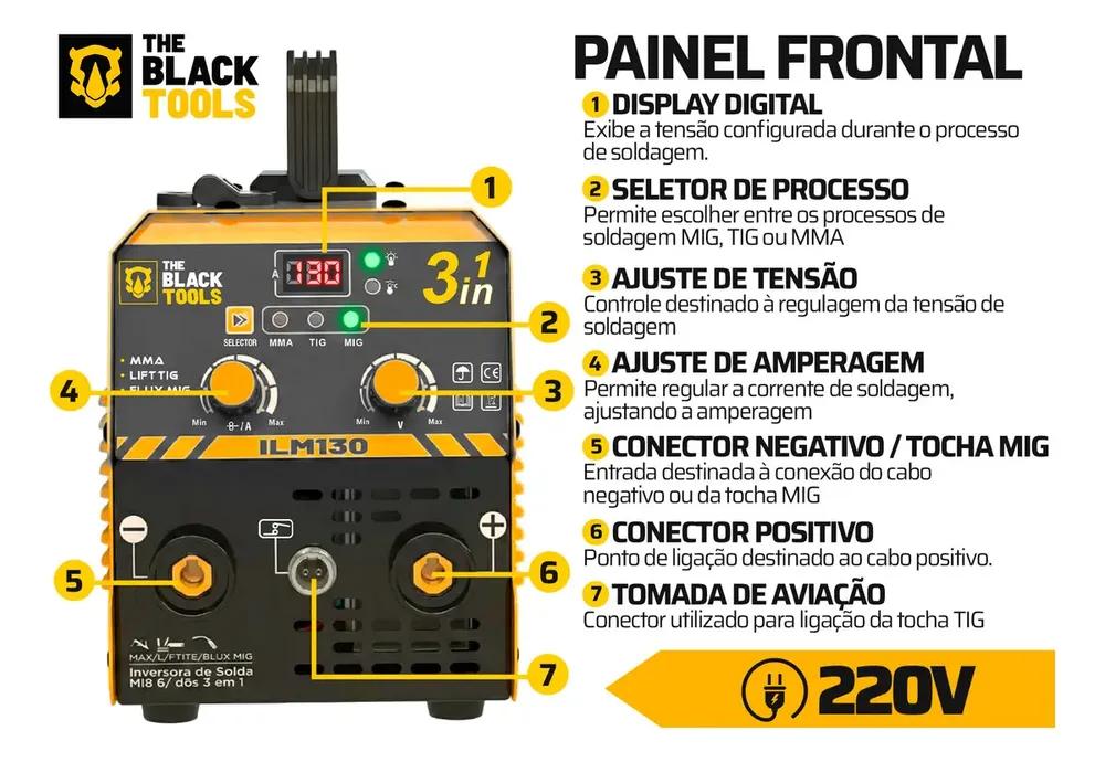 Imagem de Transforme Seus Projetos com a Máquina de Solda Inversora ILM130 3 em 1! - Detalhe 4 Transforme Seus Projetos com a Máquina de Solda Inversora ILM130 3 em 1! - Detalhe 4