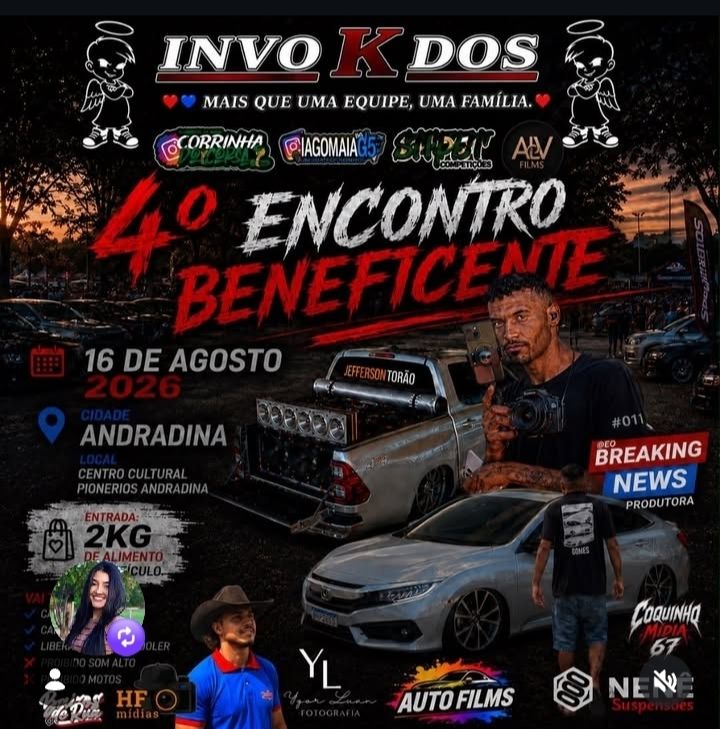 Domingo de Eventos em Andradina reúne esportes, motos e carros personalizados no dia 16 de agosto