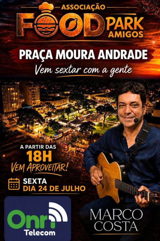 Programação de sexta-feira na Praça Moura Andrade traz gastronomia de rua e música ao vivo
