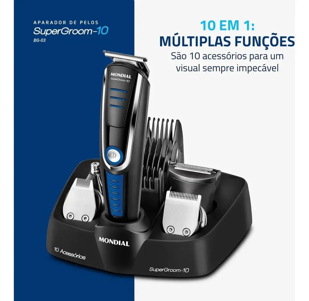 Aparador de Pelos Super Groom 10 Mondial: Praticidade e Estilo em 1 Só Produto! - Detalhe 2