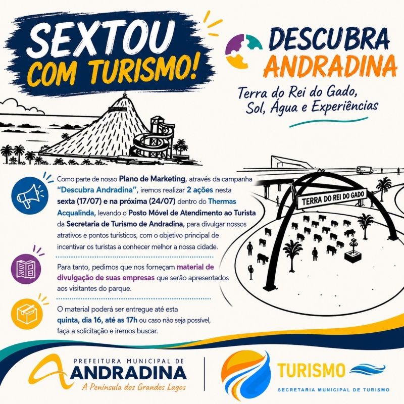 Secretaria de Turismo de Andradina lança campanha para promover o turismo local no Thermas Acqualinda