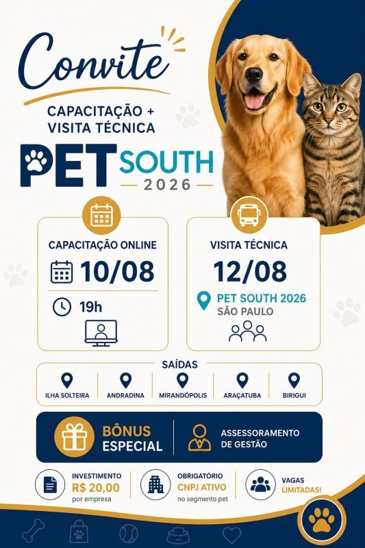 Sebrae-SP abre inscrições para capacitação e visita à feira Pet South 2026 para empreendedores do setor pet