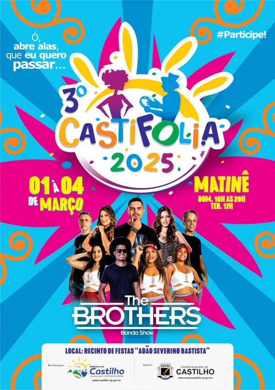 Carnaval Castifolia 2025 é anunciado com programação gratuita em Castilho