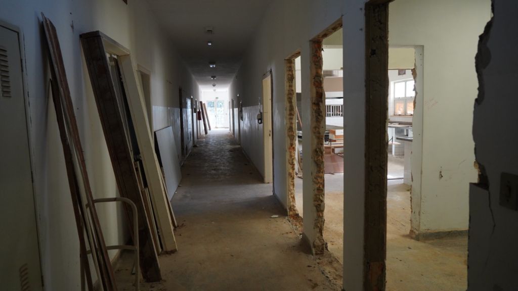 Obras do Pronto-Socorro de Araçatuba em fase de alvenaria avançada.