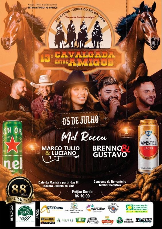 Folder/Panfleto da 13ª Cavalgada Entre Amigos homenageia Rei do Gado nos 88 anos de Andradina