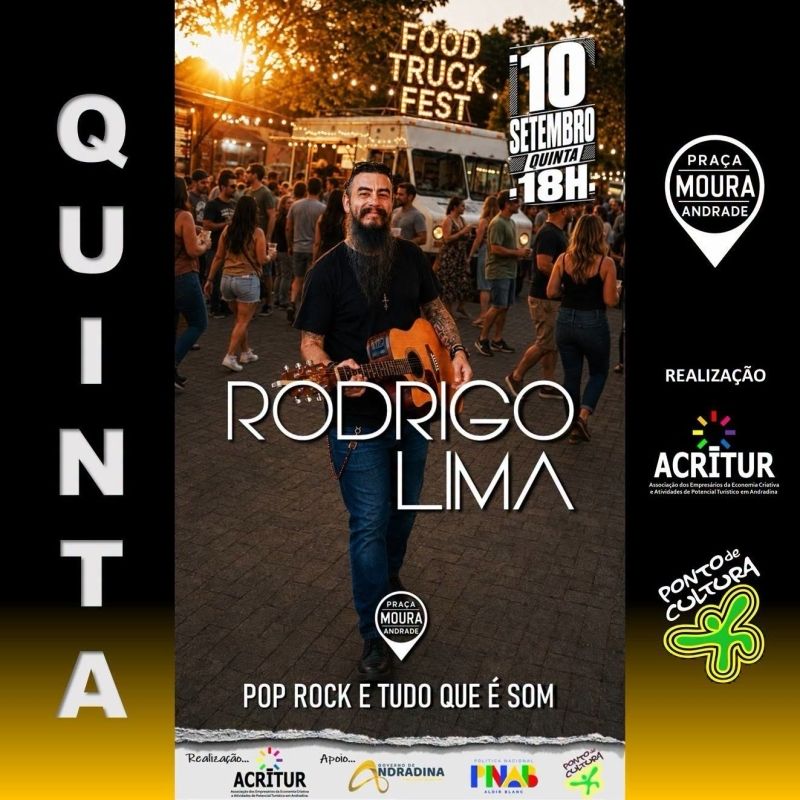 Food Truck Fest de Andradina traz música ao vivo e gastronomia às quintas-feiras de setembro