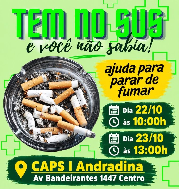 CAPS de Andradina oferece grupos de apoio para quem quer parar de fumar