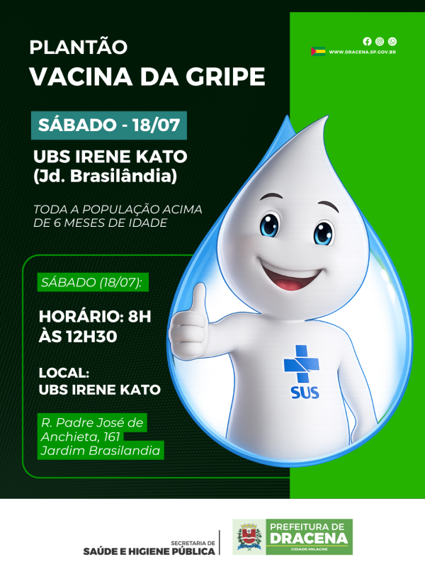 Secretaria de Saúde realiza plantão especial de vacinação contra gripe em julho