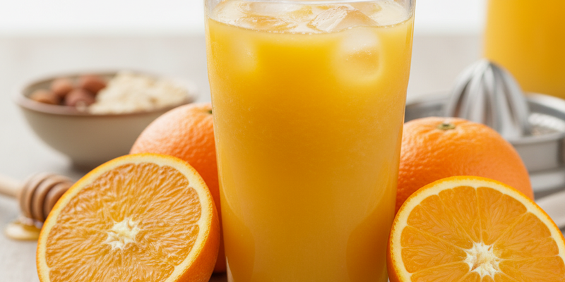 Imagem de Suco de laranja natural: receita e benefícios para a saúde e sistema imunológico. Suco de laranja natural: receita e benefícios para a saúde e sistema imunológico.
