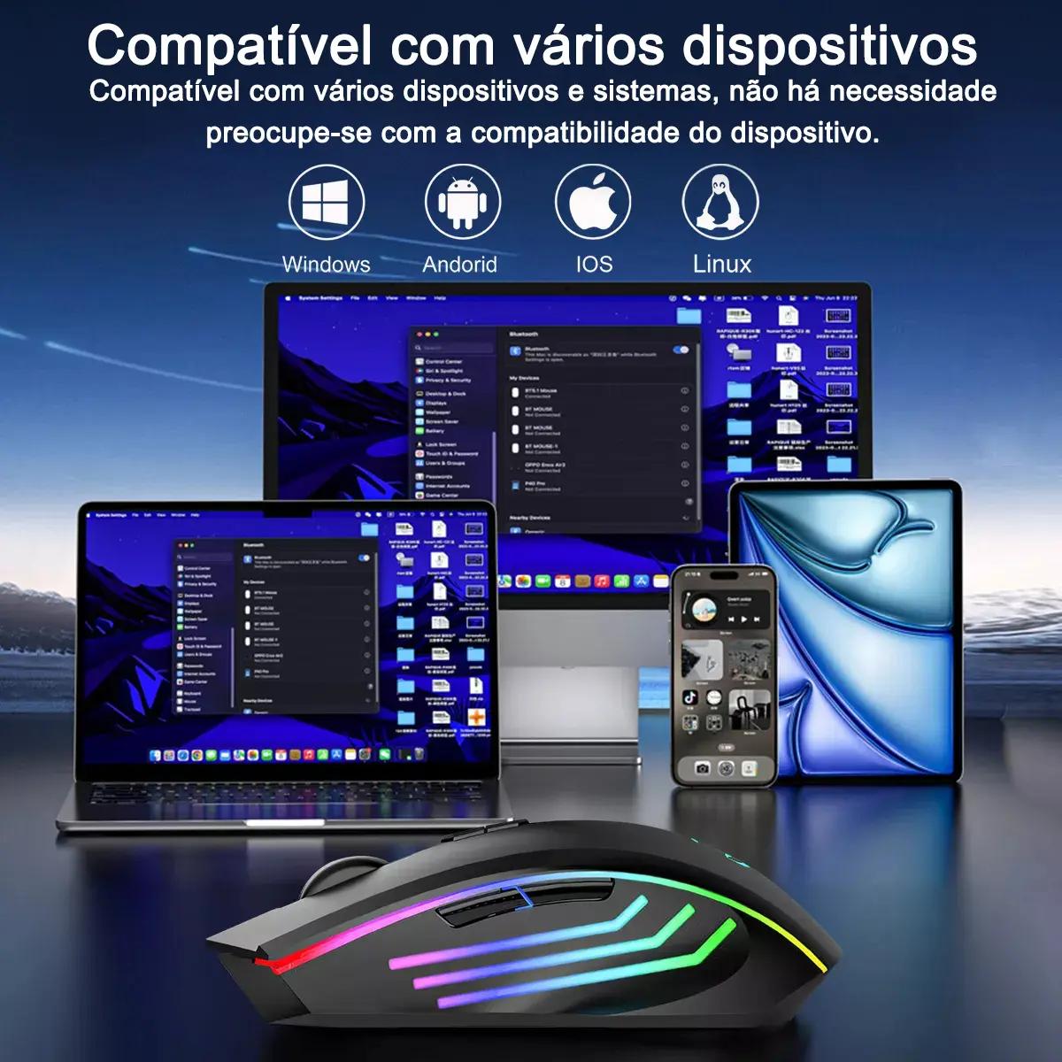 Imagem de Transforme Seu Jogo com o Mouse Sem Fio Recarregável Gamer Ergonômico! - Detalhe 5 Transforme Seu Jogo com o Mouse Sem Fio Recarregável Gamer Ergonômico! - Detalhe 5