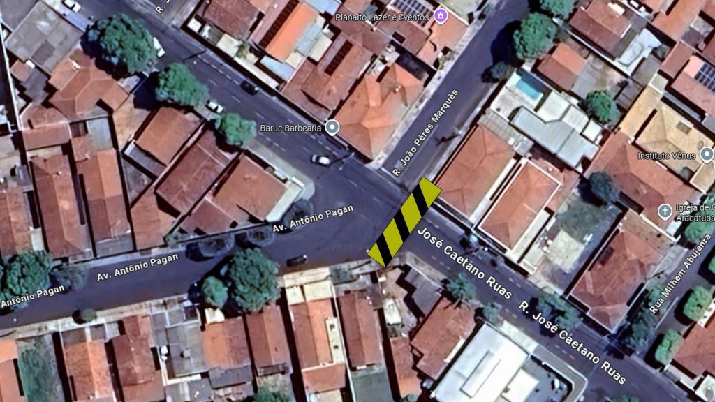 Interdição de vias em Araçatuba para obras de sarjetões