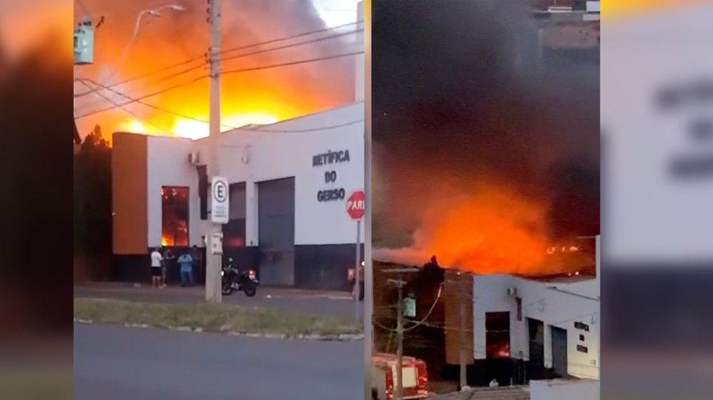 Incêndio Destrói Retífica em Jaú e Fere Bombeiro Durante Combate às Chamas