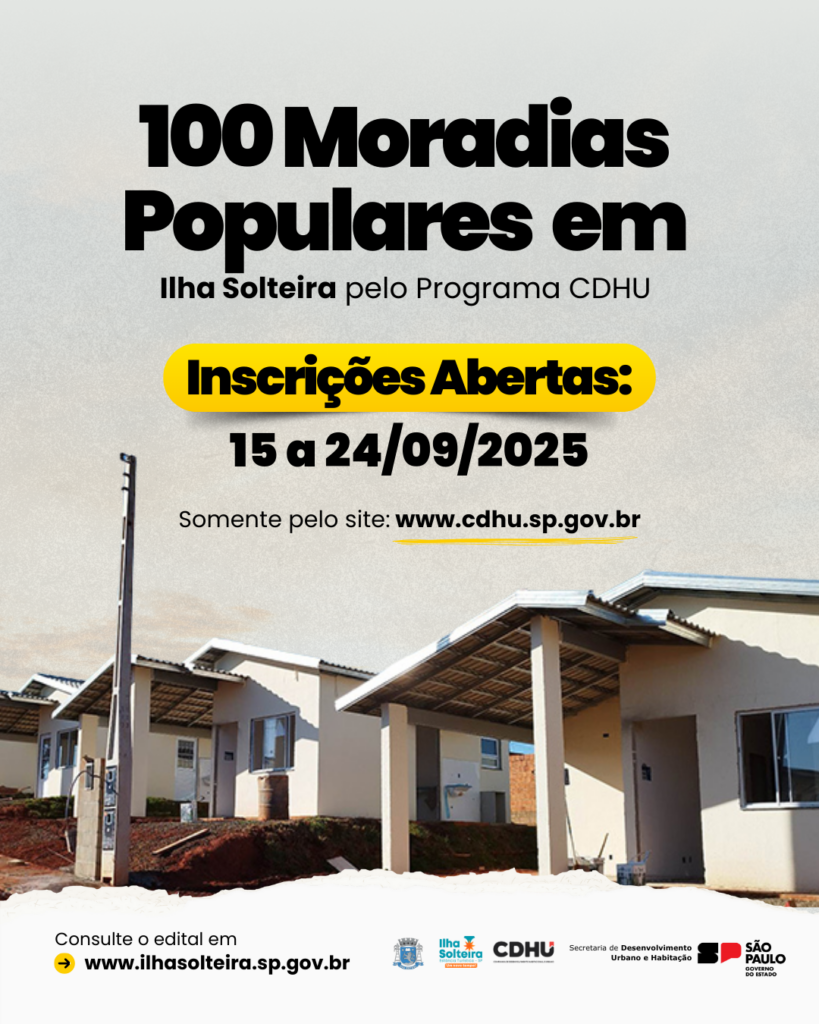 Inscrições para Casas Populares em Ilha Solteira pela CDHU