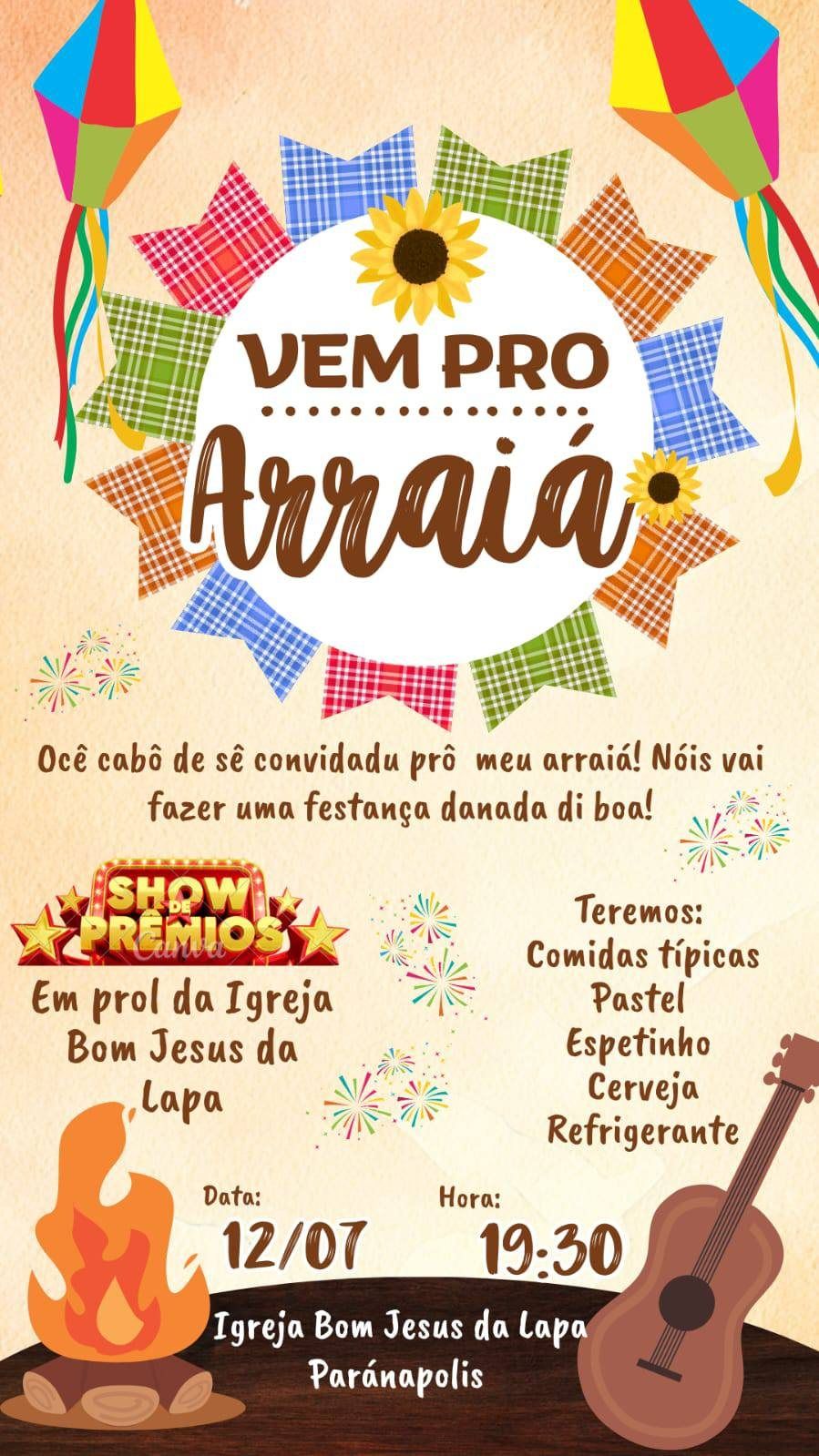 A Comunidade de Paranapólis se prepara para o Arraiá em prol da Igreja Bom Jesus da Lapa no dia 12 de julho, a partir das 19h30. A festa contará com comidas típicas, bingo e atrações para toda a família.