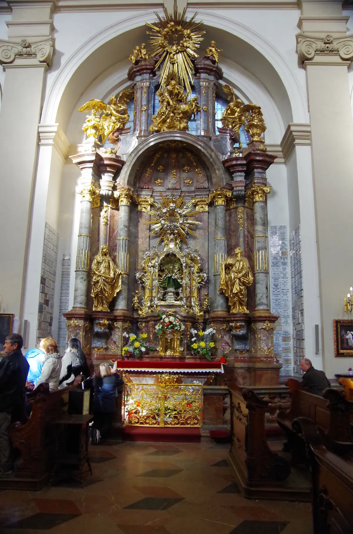 The altar of the Infant Jesus of Prague in the Church of Our Lady Victorious