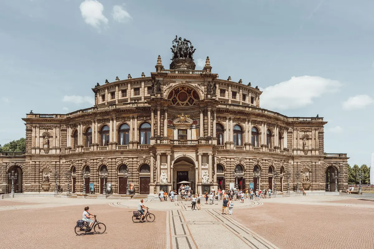 Facade of the Semperoper in Dresden on Theaterplatz