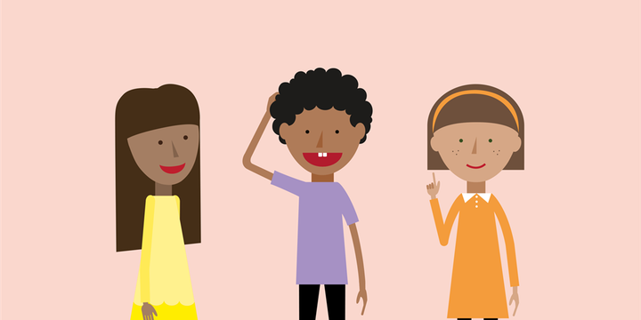 Three students showing varying levels of understanding