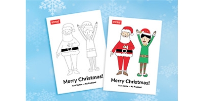 christmas santa and elf free colouring page download