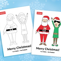 christmas santa and elf free colouring page download