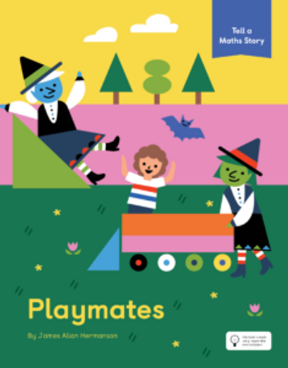 EYFS foundational stage picture book cover with two witches and a child playing