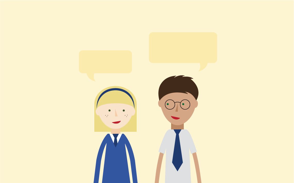 two maths mastery students speaking to one another