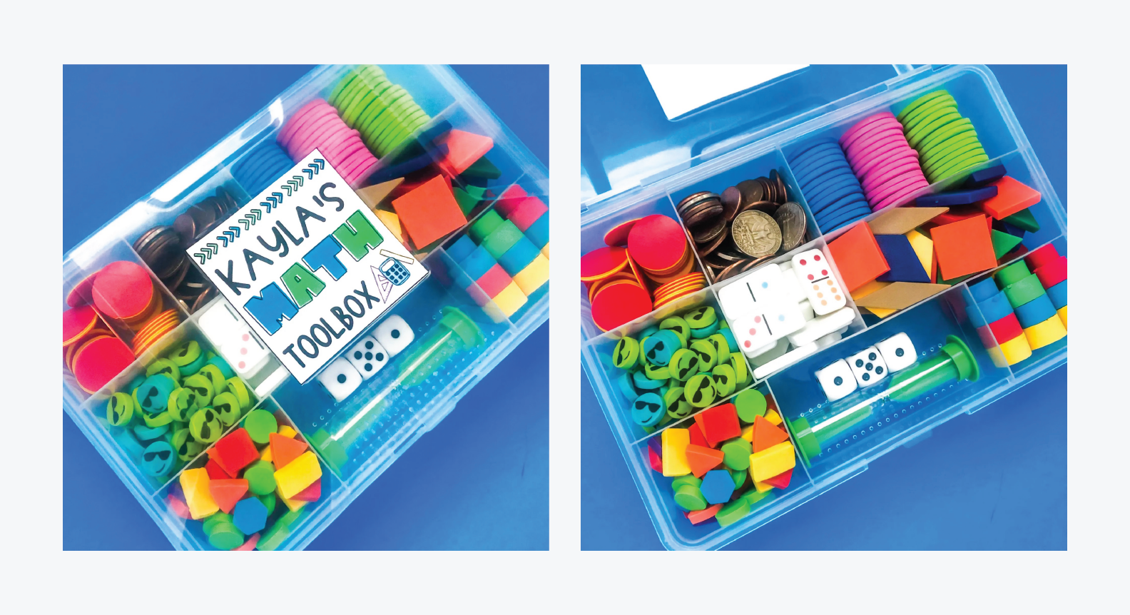 An image of a maths manipulatives toolbox