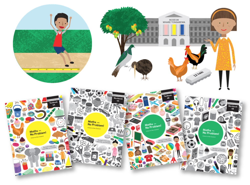 Year 4 Maths — No Problem! New Edition Textbooks and Workbooks and illustrations from within