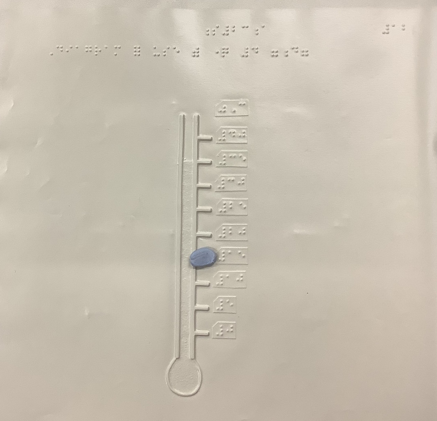 Braille thermometer created for visually impaired primary maths learners at World's End Junior School