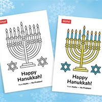 happy hanukkah menorah free colouring page download
