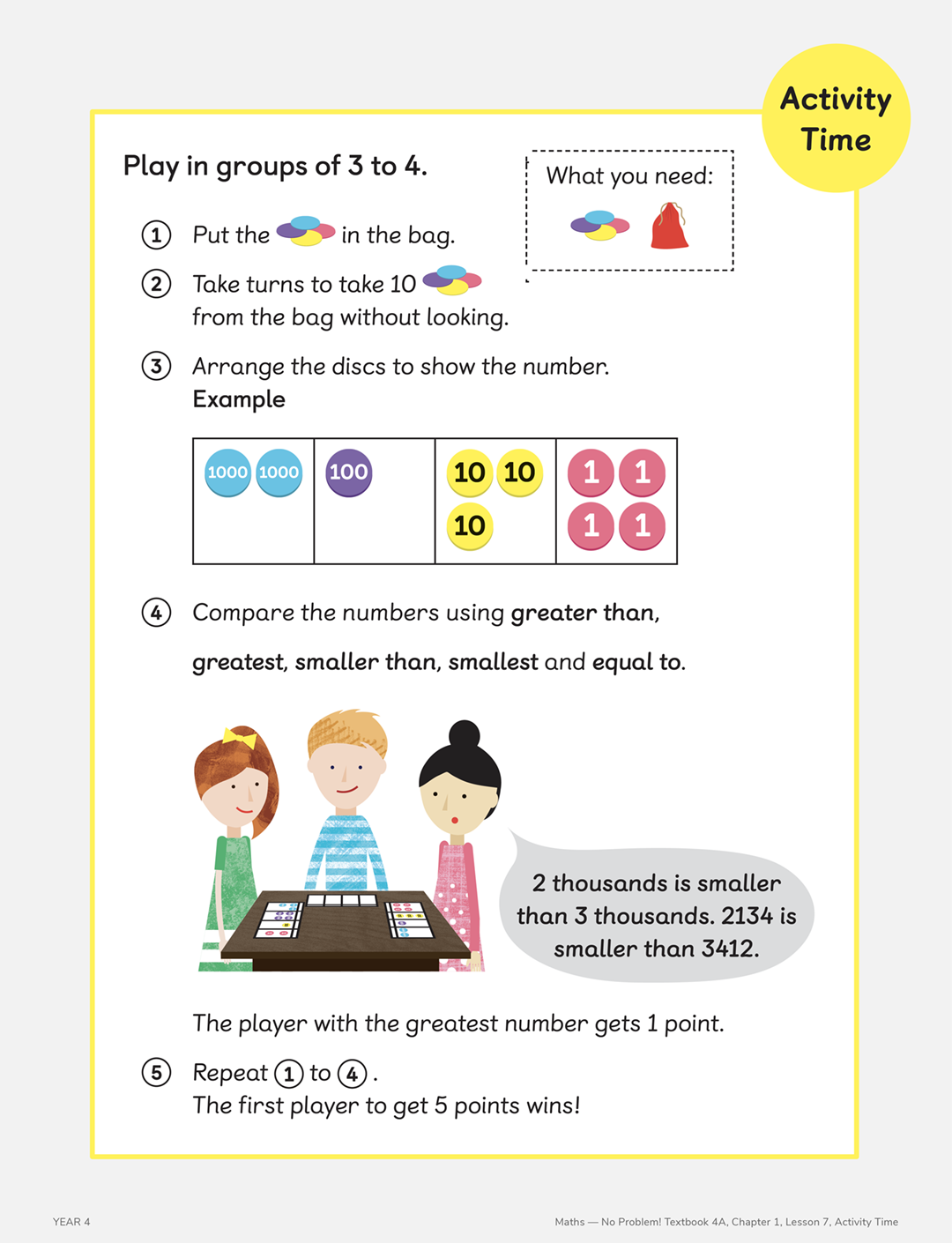 year 4 textbook 4a chapter 1 lesson 7 activity time