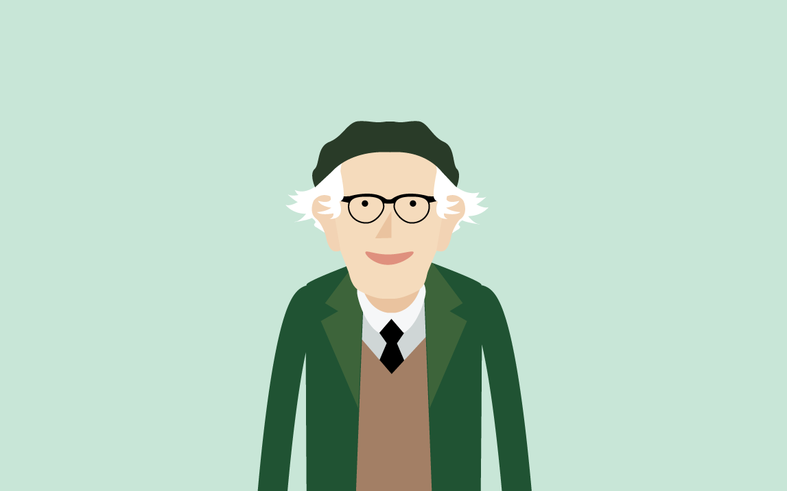 Image of maths mastery theorist Jean Piaget smiling