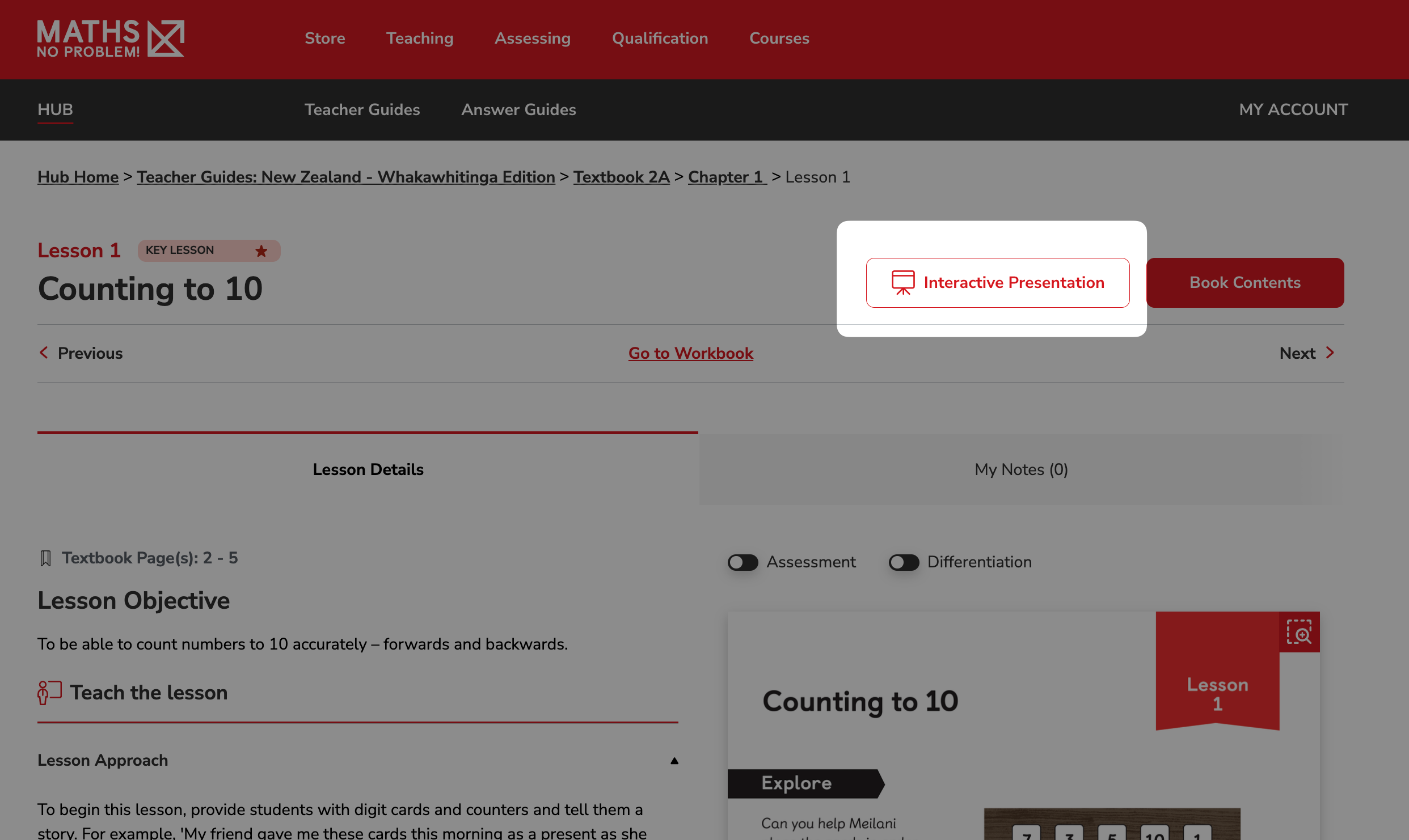 Interactive presentation button