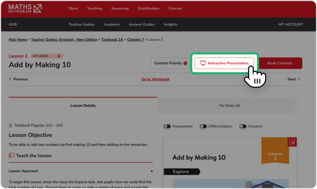 Screenshot of Interactive presentation button