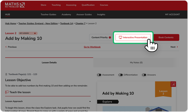 Screenshot of Interactive presentation button